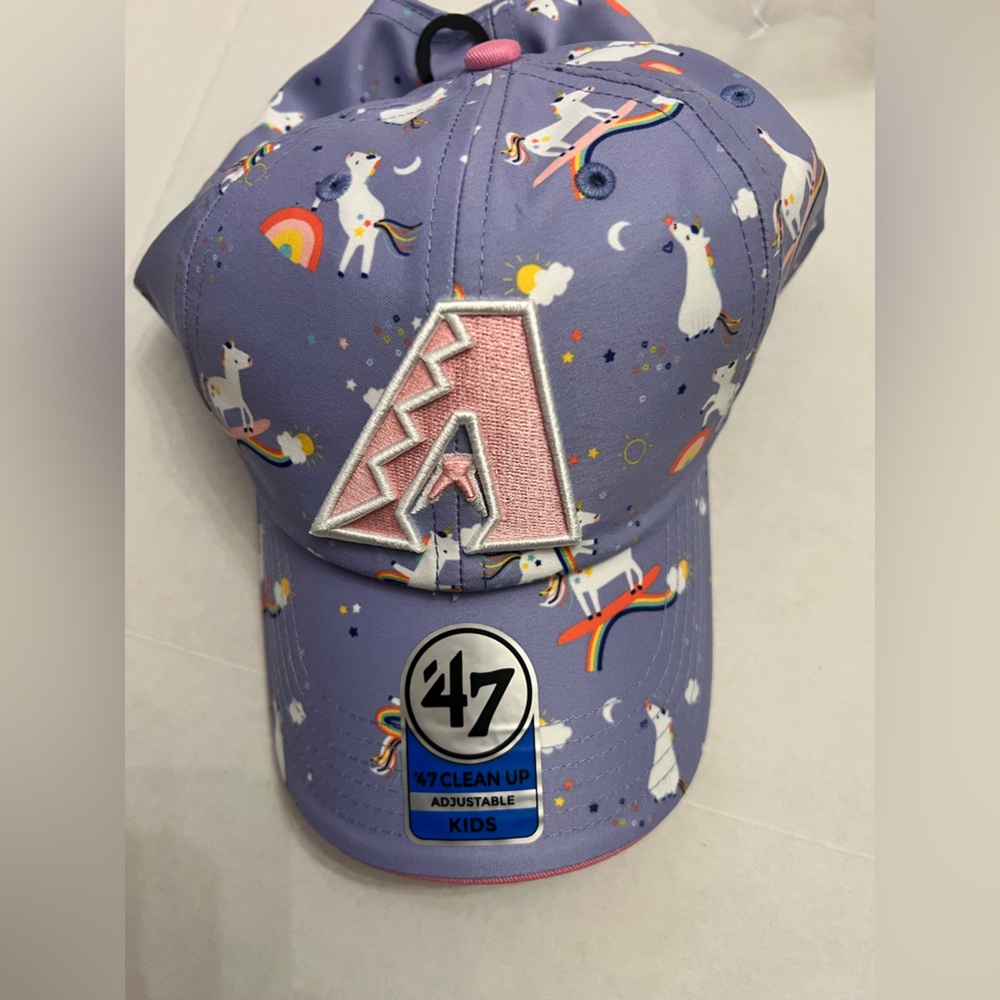 Girls '47 Lavender Unicorn Clean Up Adjustable Hat Cap Arizona Diamondbacks MLB